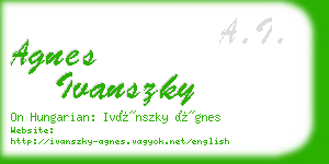 agnes ivanszky business card